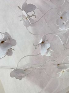 2 Meter White Butterfly Applique Net Fabric