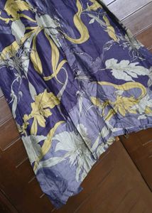 Purple Floral Print Embroidered Kurta Set