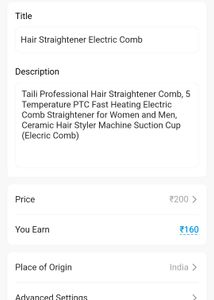 Hair Straightener Electric Comb