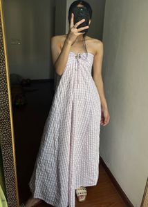 Lilac Cotton Tube Dress