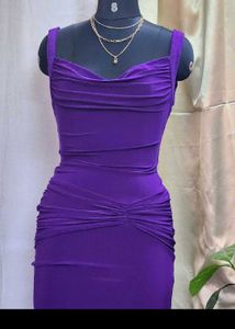 Purple Ruched Bodycon Dress