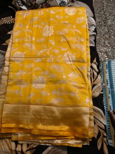 Yellow Floral Pattern Saree