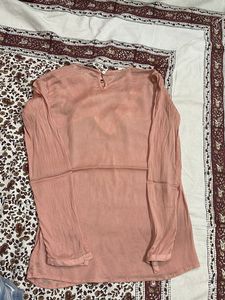 Peach Top with Lace Detail