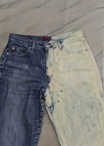 Unique Two-Tone Denim Jeans
