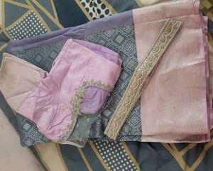 kanjivaram silk saree with blouse &amp; belt