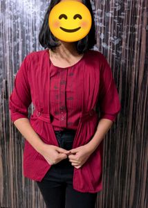 Elegant Red Tunic Top
