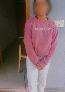 Pink Graphic Print Sweatshirt