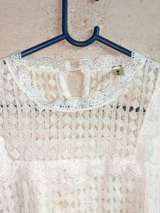 Stylish Ladies Lace Blouse Layered White
