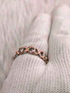 Sterling Silver &amp; Rose Gold &#39;X&#39; Ring