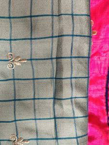 Classic olive green saree