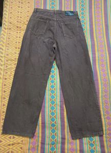 High Waisted Brown Straight Fit Jeans