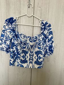 Blue Crop Top
