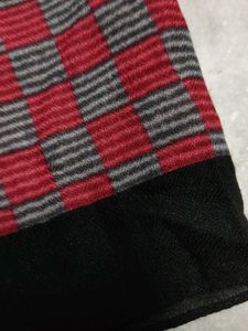 Red &amp; Grey Checked scarf
