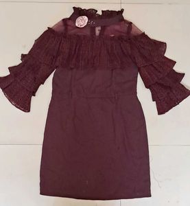 Cutecumber Girls Ruffled Shoulder Dress