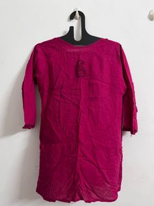 Pink Embroidered Kurta