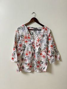 Zara Floral Linen Top