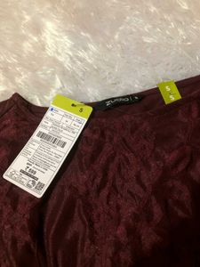 Burgundy Lace Top