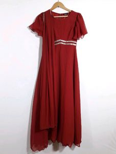 Maroon Long Maxi Dress