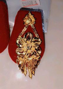 1 gram Elegant Gold Floral Drop Earrings