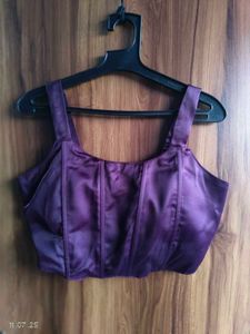 Purple Satin Crop Top