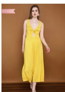 Yellow Cutout Jumpsuit