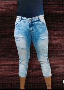 Denim Knee Length Jeans