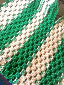 White And Green Combination Bag