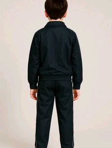 Black Track Pant Suit-  Zip Up