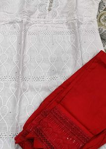 Elegant White Embroidered Kurta Set