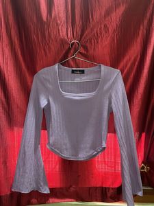 Purple Long Bell Sleeve Top