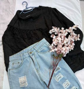 🎁Buy1 Get1 Free Fringe Detail Sweater D