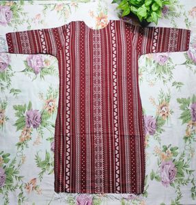 Women Rayon Straight Kurta(Maroon Color)