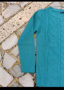 Blue Knitted Warm Sweater