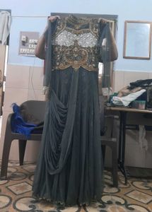 Elegant Grey Ethnic Gown