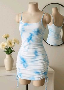 Sky Bloom Tie-Dye Ruched Bodycon🍒🕯️