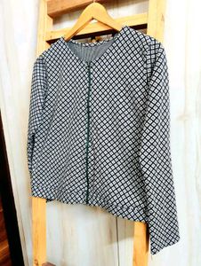 Patterned Zip-Up Jacket size-36