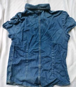 Denim Short Sleeve Top