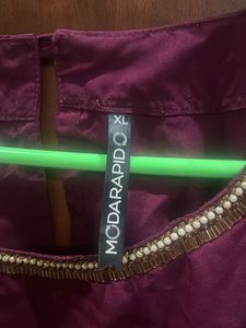 Elegant Purple Embellished Top