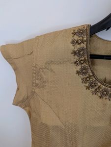 Women Gold Embellished Top