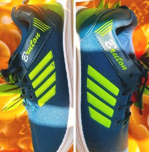 Bruton Navy &amp; Green Sports Shoes (Unused)