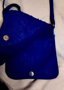 Blue Sequin Crossbody Bag