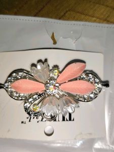 Floral Rhinestone Hair Clip