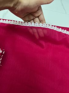 Pink Saree With Chikankari Blouse