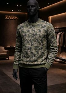 Zara Camo Print Sweater