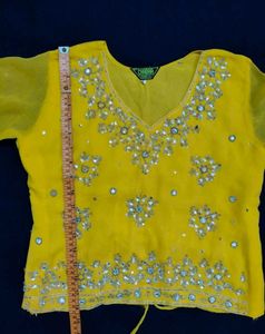 Yellow Embellished Indian Lehnga Choli With Dupatt