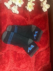 Black Socks with Blue Accents