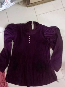 Purple Puff Sleeve Top