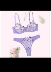 Floral Lace Embroidery Lingerie Set