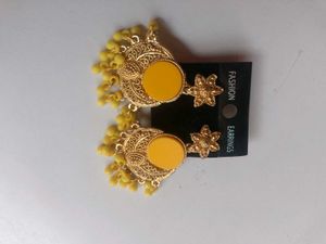 Yellow Fashion Earrings