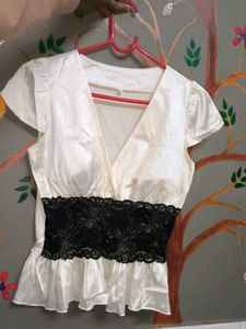 Elegant White & Lace Top